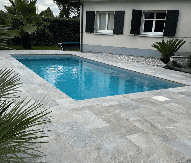 carrelage en travertin terrasse piscine à mimizan